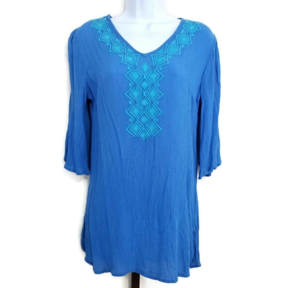 Lilly Pulitzer for Target Tops - Lilly Pulitzer for Target Blue Bell Gauze Tunic